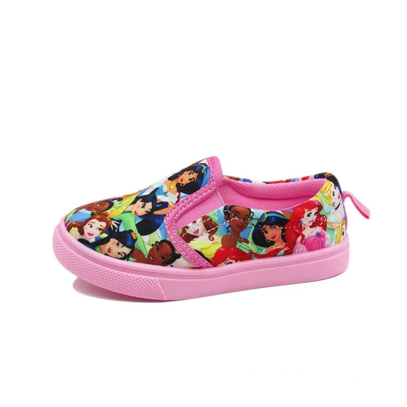 Disney Children's Casual Canvas Shoes Lazy Cartoon Priness Children's Student's Girls' Pink Comfortable Shoes Size 26-31.