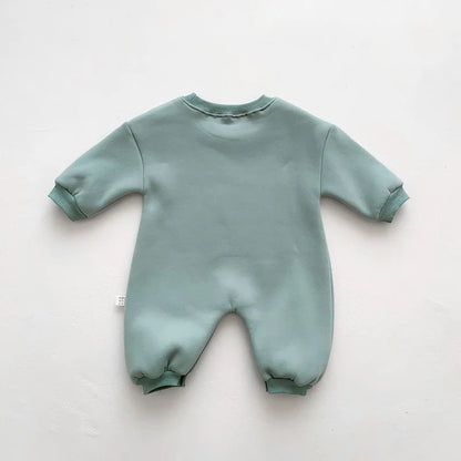 Neuankömmling Cartoon Dino Print Baby Neugeborenen Stram pler Säuglings mädchen Overalls Langarm Jungen Kleidung ein Stück.