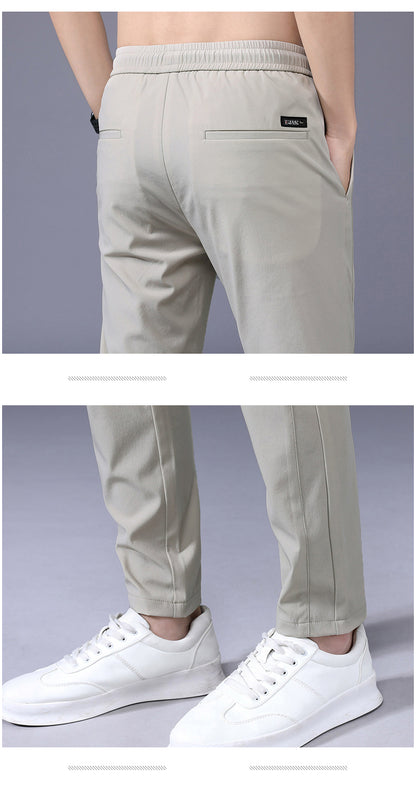 New Spring Summer Men's Casual Pants Slim Pant Straight Thin Trousers Male Fashion Stretch Khaki Jogging 28-38