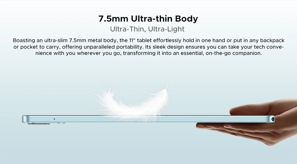 DOOGEE Tab E3 Tablet 11" Screen Android 15 Gemini AI 7.5mm Ultra-thin 32GB (8+24) 256GB Dual Speakers 8800mAh Battery Smart Pad.