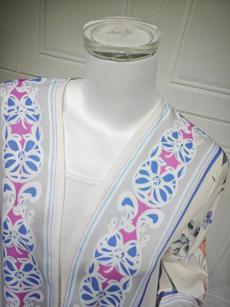 2025, Sommer-Strickjacke mit arabischem Blumenmuster für muslimische Frauen, elegante Dubai-Hijab-Abaya mit innerem islamischem Urlaubsoutfit, neues Türkei-Kleid