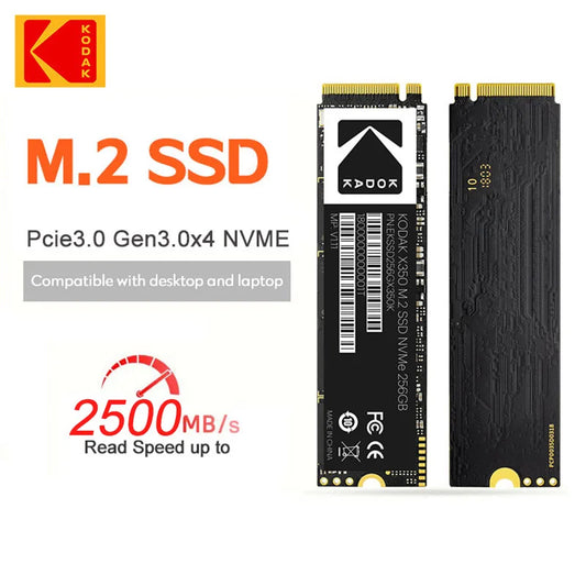 KODAK M.2 NVME SSD Gen3X4 PCIE3.0 M2 2280 Internal Solid State Hard Drive Read Speed Up to 2500MB/s for Gaming Laptop Desktop.