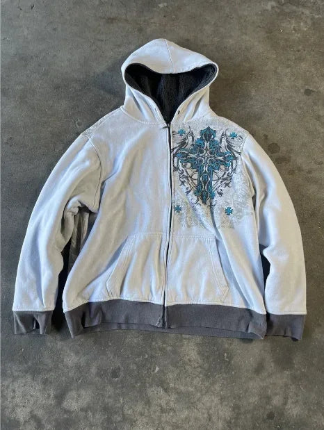 Oversizeds Cotton Gray Classic Style Sweatshirts for Couple's Sports Daily Series Printed Retro Pullover Kawaii Jackets.