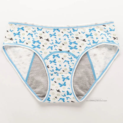 Menstrual Panties Leakproof Ladies Menstrual Pants Women's Cotton Briefs Teenager Student Mid Waist Panties for Menstruation