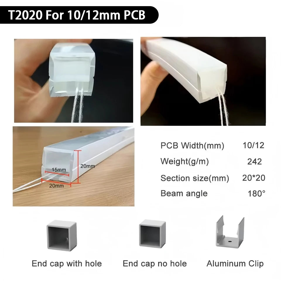 IP67 Waterproof Led Neon Silicone Flexible Light Tube Suitable for 5mm 8mm 10mm 12mm PCB WS2812B WS2811 5050 RGB Light Strip