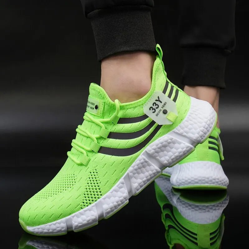 Men Casual Sport Shoes Breathable Lightweight Sneakers Outdoor Mesh Black Running Shoes Athletic Jogging Tenis Walking Shoes.