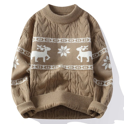 2024 Winter sweater new High End Luxury Cashmere Sweater Men Thick Warm Mens Sweaters With Deer Korean Harajuku Christmas Jumper