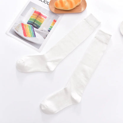 Cotton Spring Autumn Women Knee High Soild Color Socks Ladies Girl School Party Street Dancing Winter Knee Warm Sock For Women