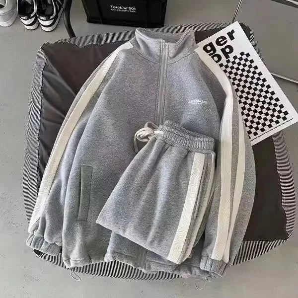 Casual Sporty Men's Hoodie Pants Set Hong Kong Style Long Sleeve Autumn Winter Loose Trendy Student Wear AE Origin China