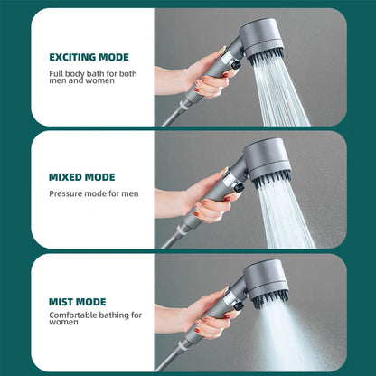 4 Modes Shower Head High Pressure Showerhead One-Key Stop Water Massage Shower Head With Filter Element Bathroom Accessories