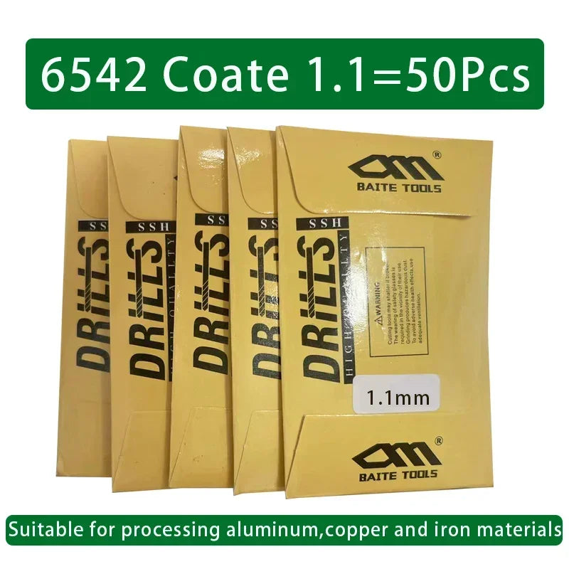 LOCO 50 Stück Titanbeschichtete Bohrer HSS Schnellarbeitsstahl-Set Werkzeug Hochwertige Elektrowerkzeuge 1/1,5/2/2,5/3 mm