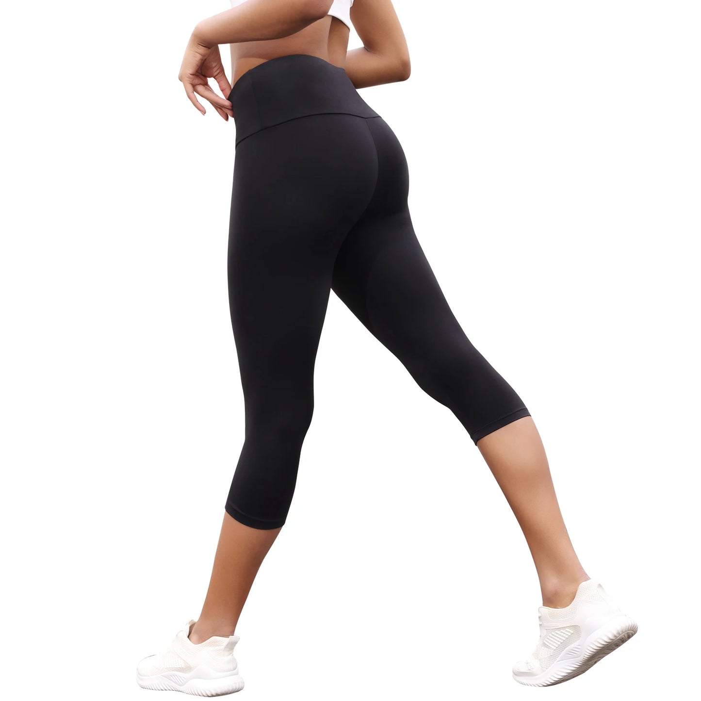 Women's High Waisted Capri Pants Super Soft No See Through Workout Yoga Push Up Gym Fitness Running Athletic Leggings.