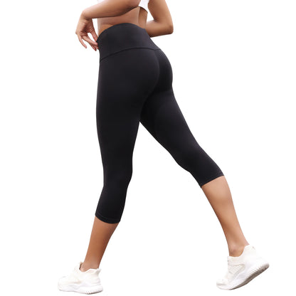 Women's High Waisted Capri Pants Super Soft No See Through Workout Yoga Push Up Gym Fitness Running Athletic Leggings.