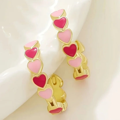 Heart Stainless Steel Earrings for Women Gold Color Hoop Earring Aesthetic Waterproof Ear Piercing Jewelry Accessories Wholesale.