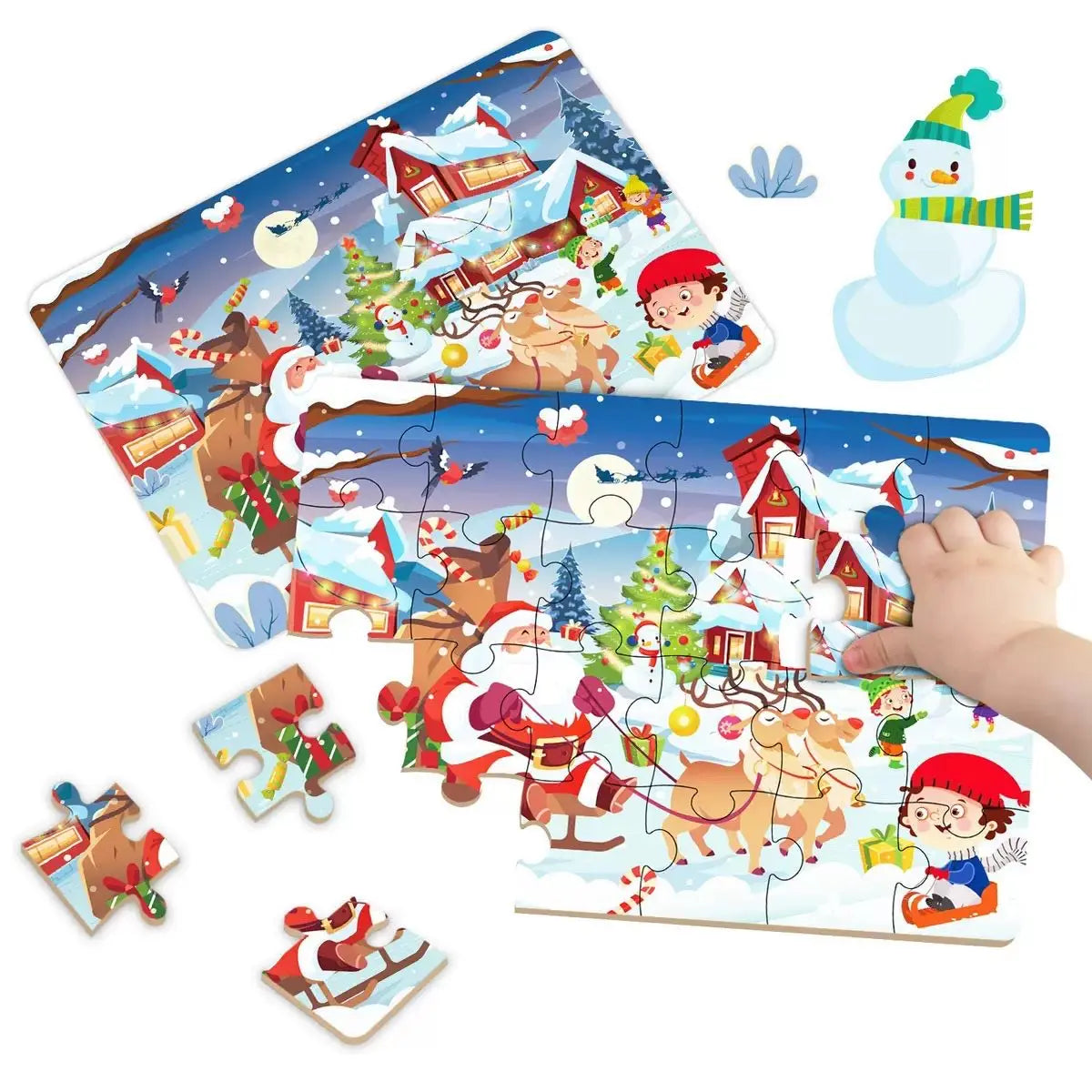 Kids Cartoon Animal Jigsaw Puzzles Montessori Educational Toys Parent-Child Theme Game Paper Educational Gift for Children.