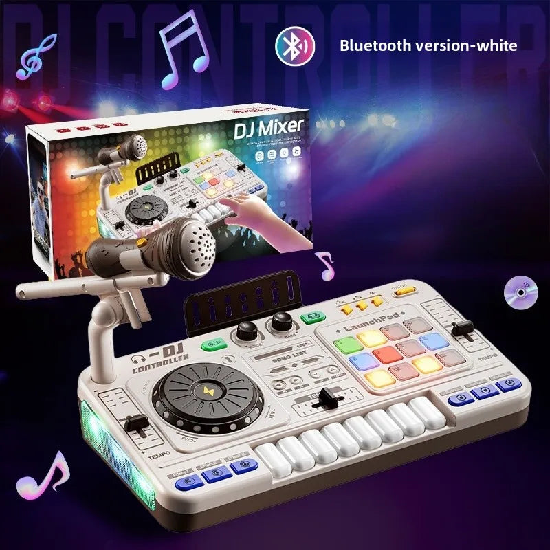 Multifunctional DJ Mixer Children Simulation DJ Controller Live Sound Card Music Player Whac A Mole Game Toys Kids Birthday Gift