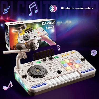 Multifunctional DJ Mixer Children Simulation DJ Controller Live Sound Card Music Player Whac A Mole Game Toys Kids Birthday Gift