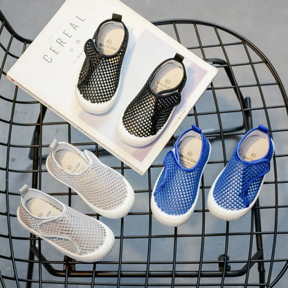 Kids Summer Shoes for Boys Girls Toddlers Children Casual Flats Air Mesh Net Breathable Hollow Cut-outs Sneakers Soft Fashion.