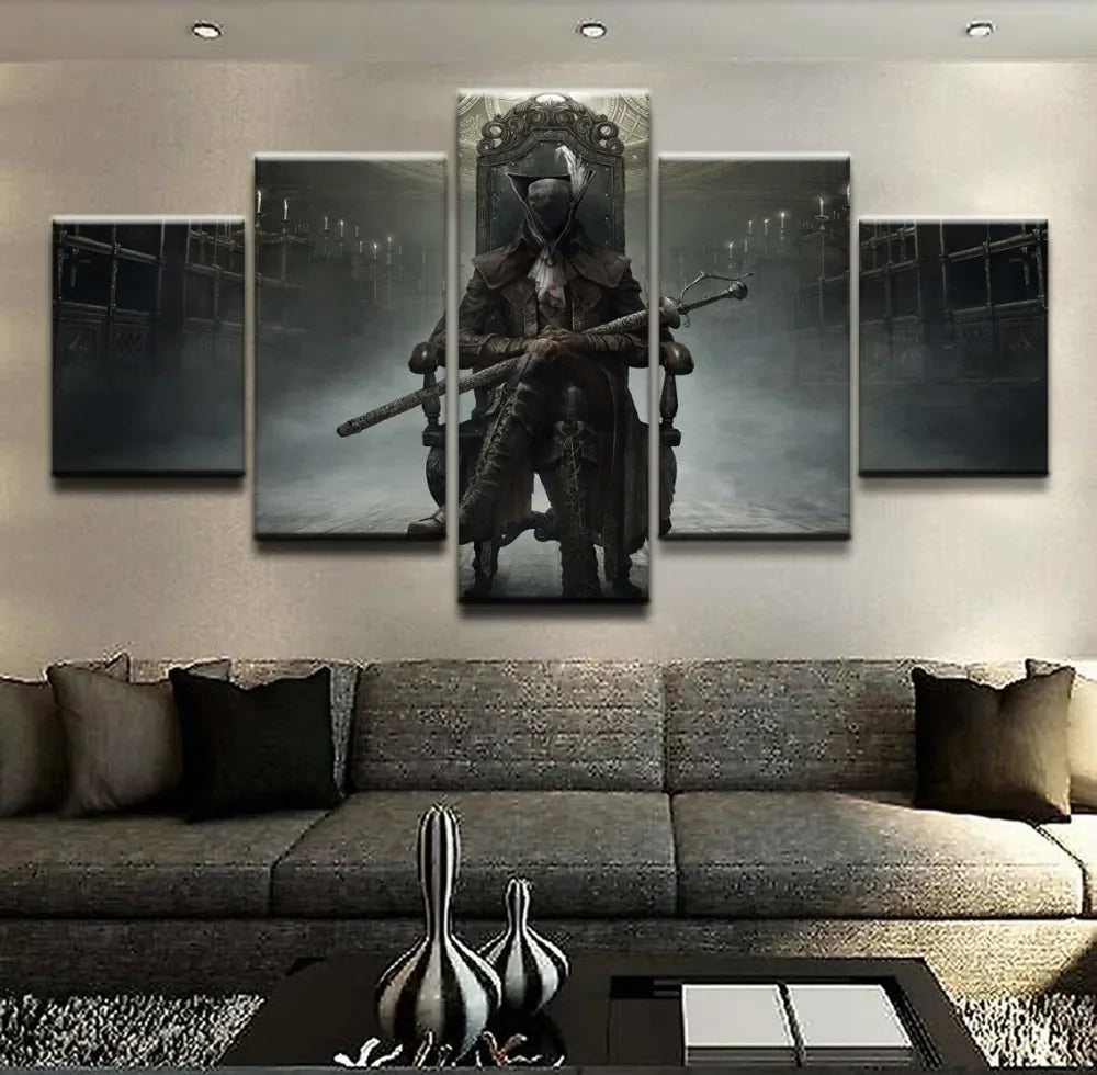 No Framed 5 pieces Game Bloodborne Modern Home Decor Modular Pictures Canvas Paintings Printed Posters Wall Art For Living Room.