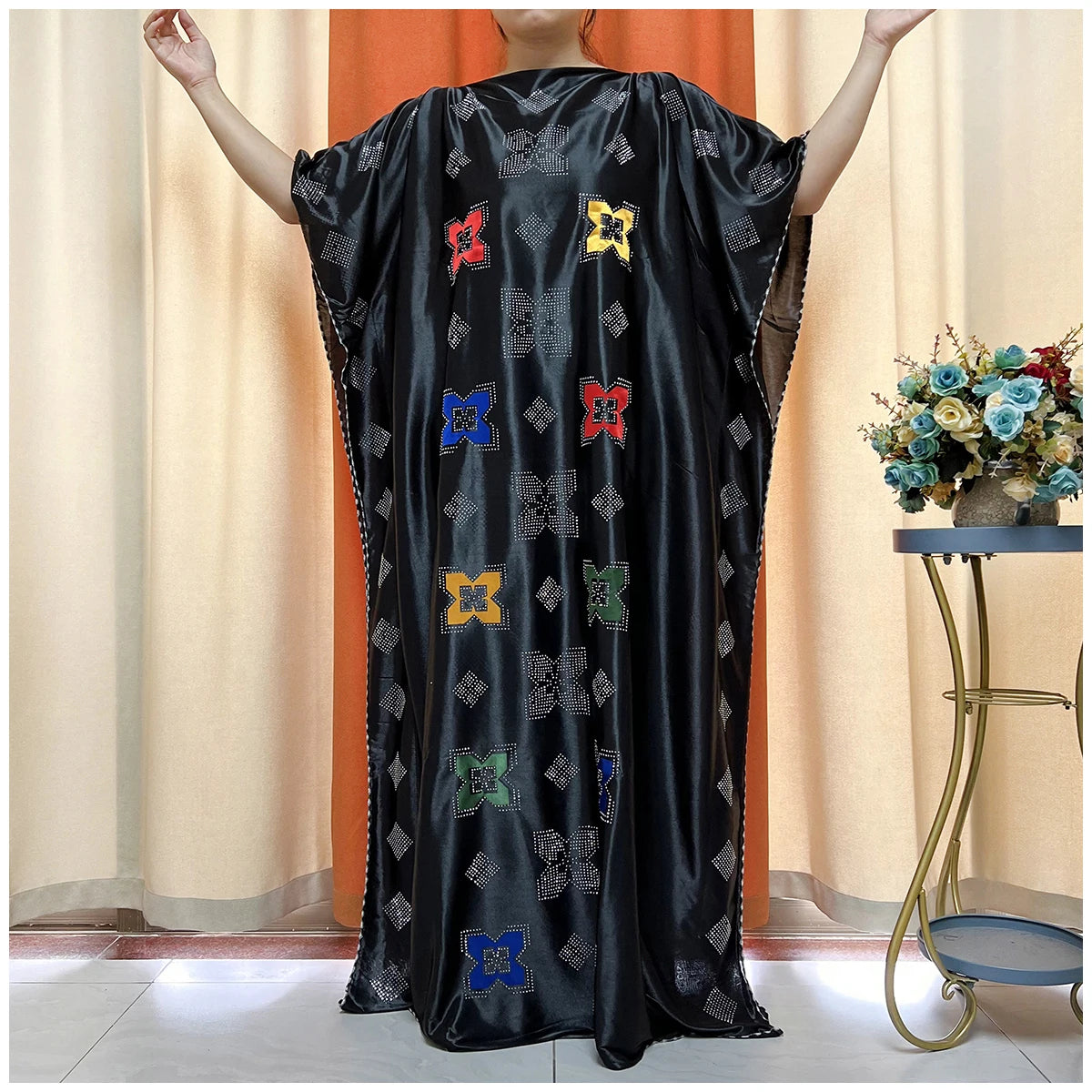 African Abaya For Women Kaftan islamic Clothing With Scarf African Women Dress Inlaid Mubarak Dubai Femme Luxury Muslim Dress.