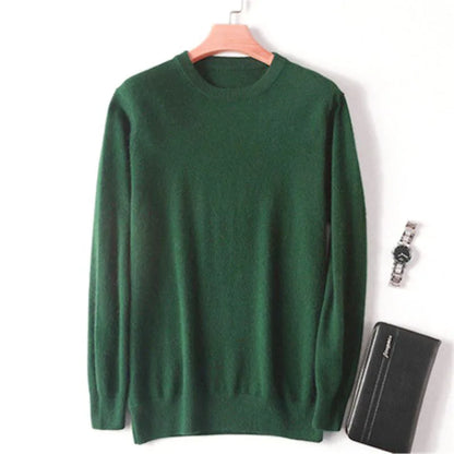 Men Cashmere Sweater O-neck Soft Warm Pullovers Male Loose Knitted Shirt Autumn Winter Korean Casual Jumper Pull Homme 17colors.