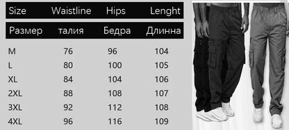 2024 Men's Cargo Pants Casual Multi Pockets Military Tactical Pants Male Outwear Loose Straight slacks Long Trousers Plus size.