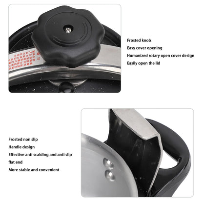 Pressure Cooker Aluminum Alloy Explosion Proof Large Capacity Compound Bottom Pressure Canner for Gas Stove Induction Cooker.