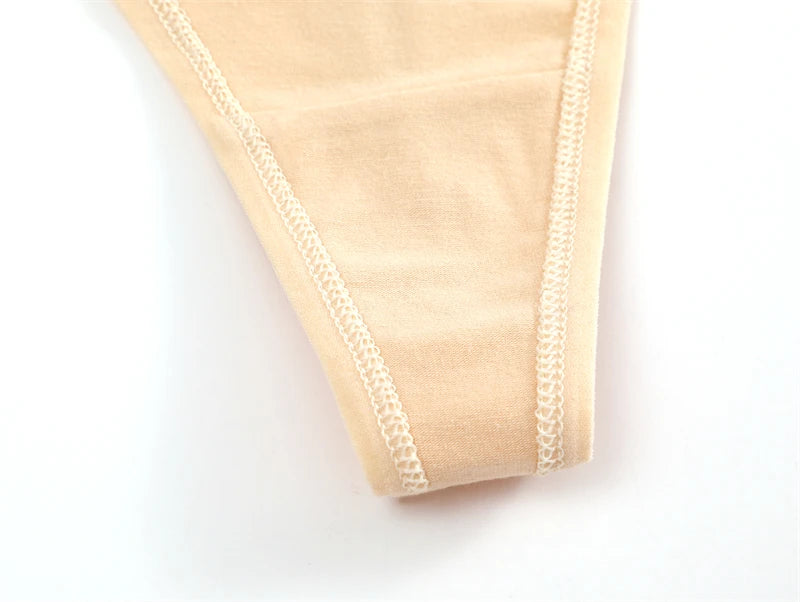 4Pcs Women's Cotton Thongs Sexy Thin Waist Underwear Traceless Low Waist G-string Sports T-Back Female Breathable Panties S-XL.