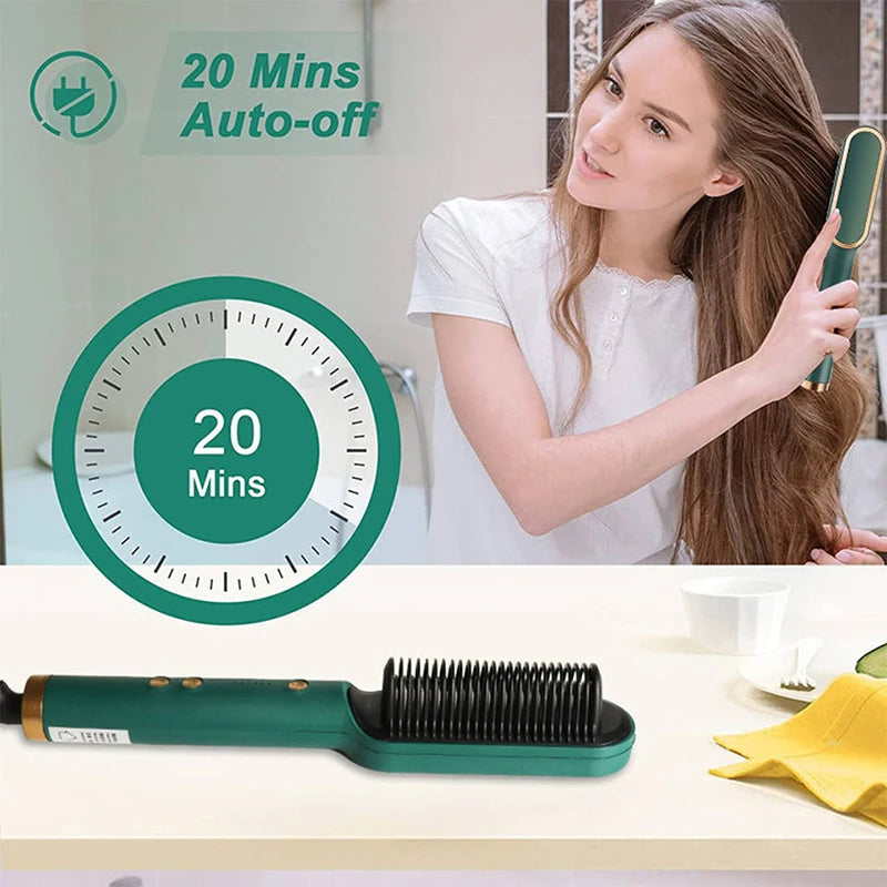 Hot Selling Professional Straight Hair Comb Portable Ceramic Coating Straight Hair Brush Salon Women'S Styling Tool.