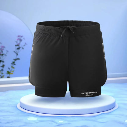 Herren-Aloe-Hosen, sportliche Shorts, zweilagige Badehose: schnell trocknend, stilvoll und bequem für Strand, Pool und heiße Quellen