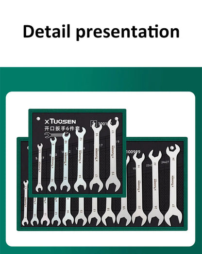 Ultradünner Schraubenschlüssel-Satz mit offenem Ende, 6–27 mm, Pflaumenschlüssel-Kombination, universelles Ratschenschlüssel-Set mit zwei Köpfen, Auto-Reparaturwerkzeuge