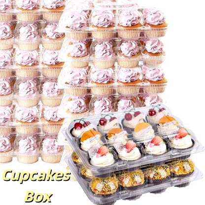 4/6/12 Count Cupcakes Box Tray Container Cake Carrier Holder Muffin Boxes Baking Muffins Egg Tart Storage Tray Tall Dome Lids.