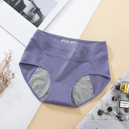 Women's Panties UnderwearLeakproofBreathable Briefs MenstrualPants PlusSizeWaterproof Mid Waist Organic Cotton Protective Briefs