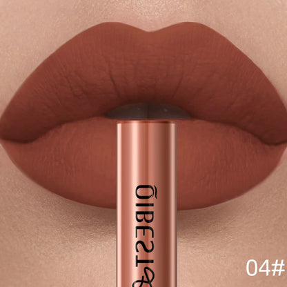 QIBEST Sexy Red Matte Lip Gloss Long Lasting Velvet Liquid Lipstick Lip Makeup Women Beauty Nonstick Cup Waterproof Lipgloss Hot