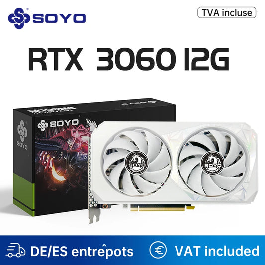 SOYO New Gaming Graphics Cards NVIDIA GeForce RTX 3060 12GB GDDR6 192 Bit Desktop GPU Video Card Computer components.