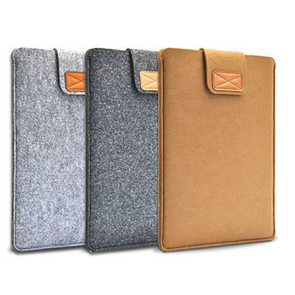 Felt Sleeve Slim Tablet Case Cover Bag for MacBooks Air Pro 11 13 15 Inch Solid Color Tablet Storage Bag.