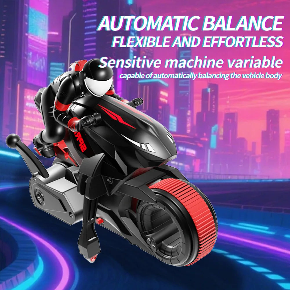 New Stunt Motorcycle 360 ° Rotation Remote Control Car High-Speed Drift Rc Racing Boy Toy Car Model Christmas Halloween Gift.
