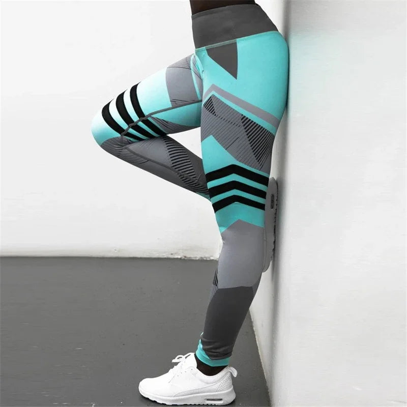 Women Quick Dry Sport Fitness Leggins Geometric Printed Sports Pants Yoga Pants Leggings Slim Tights Trousers For Women S-XXXL.