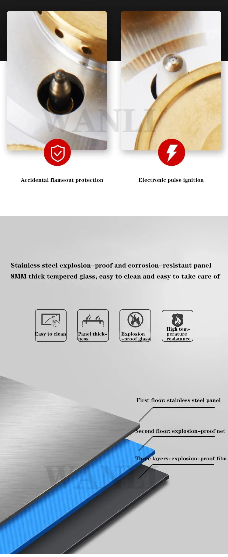 D09/D10/D11 Household Single-Burner Stove Embedded Gas Stove Natural Liquefied Gas Stove Kitchen Cooking Tools.