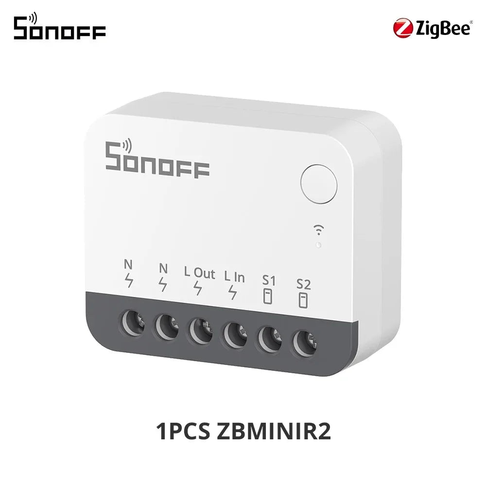 SONOFF ZBMINIR2 Extreme Zigbee Smart Switch Detach Relay Externer Schalter Fernbedienung über eWeLink, kompatibel mit Zigbee Hub
