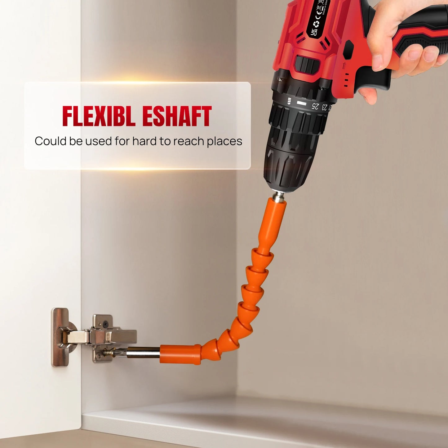 BRIEFNESS 21 V Akku-Bohrschrauber, 45 Nm, Elektroschrauber, Schnellspannbohrfutter, 2 Gänge, Geschwindigkeit, kabelloses Power-Treiber-Set mit Tragebox