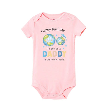 Alles Gute zum Geburtstag zum besten Papa in der ganzen Welt. Baby-Strampler mit Aufdruck, Papa-Geburtstagsfeier, Kleinkind-Outfit, Body, Neugeborenen-Overall.