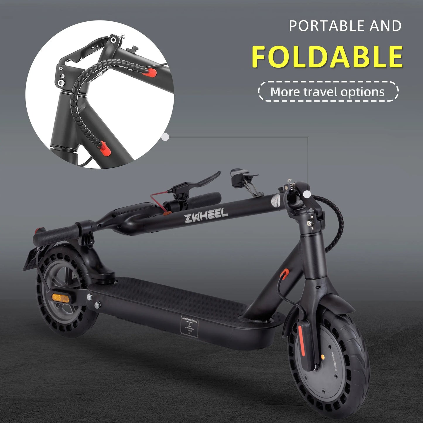 10 inch Electric Scooter 36V 10Ah 500W Escooter Adult  20-35km Range, Dual Brake, Support APP Foldable Scooter ABE 20km/h.