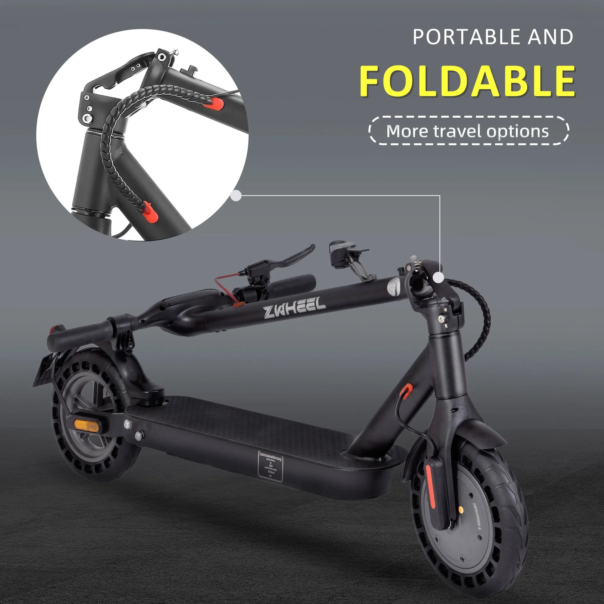 10 inch Electric Scooter 36V 10Ah 500W Escooter Adult  20-35km Range, Dual Brake, Support APP Foldable Scooter ABE 20km/h.
