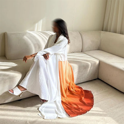 Ramadan Eid Abaya Kaftan Turkey Islam Muslim Chiffon Kimono Dress Prayer Clothes Women Djellaba Kebaya Robe Femme Musulmane.