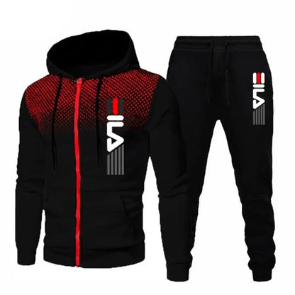 2025 Men's sportswear set, casual sports zipper cardigan, outdoor jogging multi-functional sportswear set, comfortable sportswea.