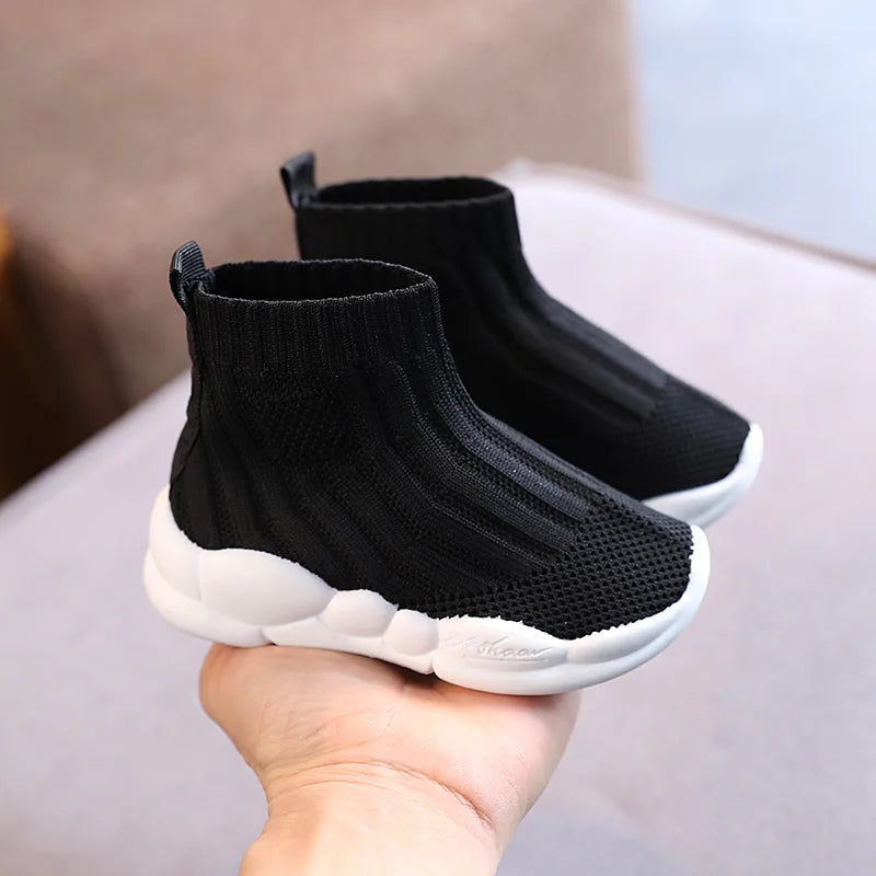 Kids Sock Shoes Knitted Fashion High Top Sneakers for Boys Girls Casual Sport Sock Sneakers 2-6 Years Children Tennis Shoes.