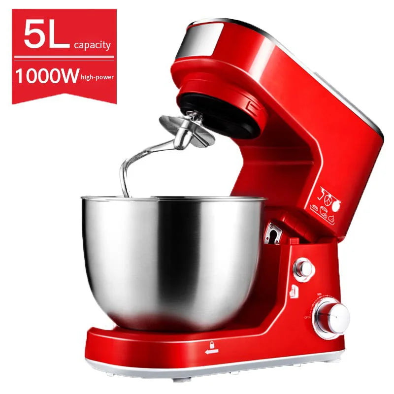 DIVEDEER 5L Multifunctional Chef Machine Household Automatic Dough Kneader Flour Mixer Blender Egg Whisker EU Compatible.