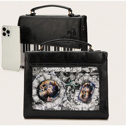 Fashion Polka Dot Ladies Piano Bag New Style Niche Underarm Shoulder Bag Sweet Personality Piano Backpack Women's Bag Square Bag