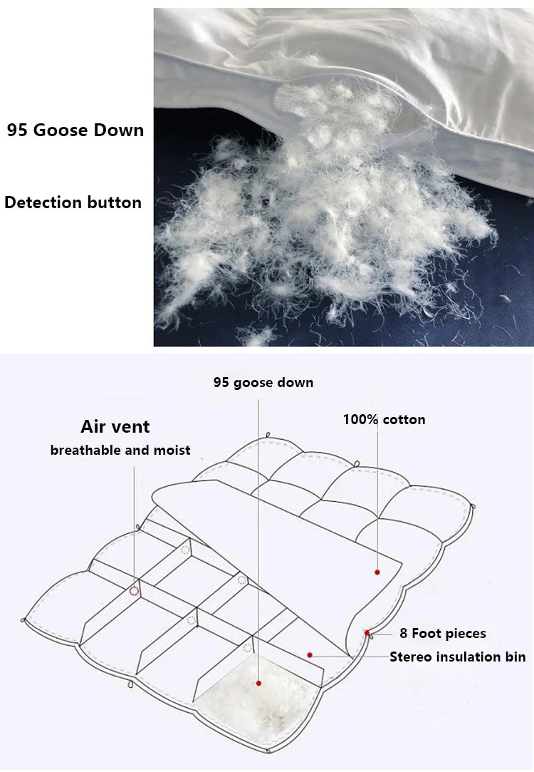 KDJEIKZ  Winter Cotton Goose Down Quilt Five-Star Hotel Duvet Super Soft Fluffy Queen King Full Size Four Seasons Duvets Blanket.